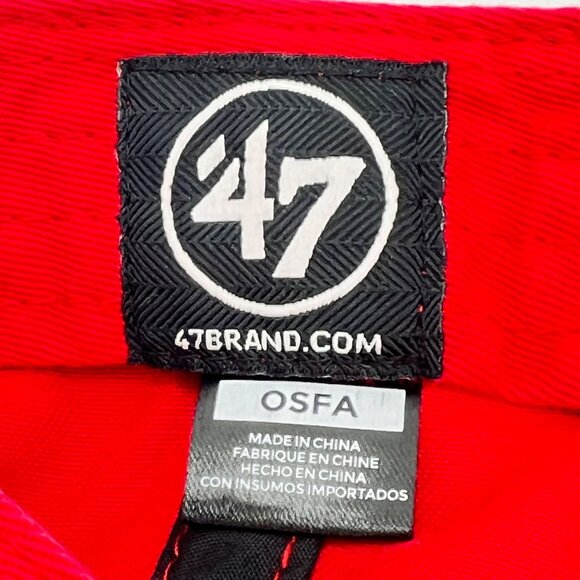 Chicago Blackhawks NHL Adjustable Flop Cap Hat 47 Brand Embroidered Logo OSFA - Picture 2 of 15